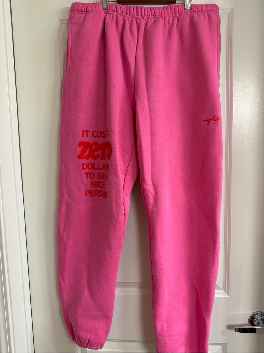 Bright Pink Graphic Joggers with Elastic Waist